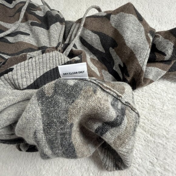 The Cashmere Project Womens Camo Hoodie Small Brown Gray Full-Zip Lightweight - Picture 5 of 8